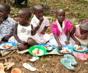 Children enjoying meals