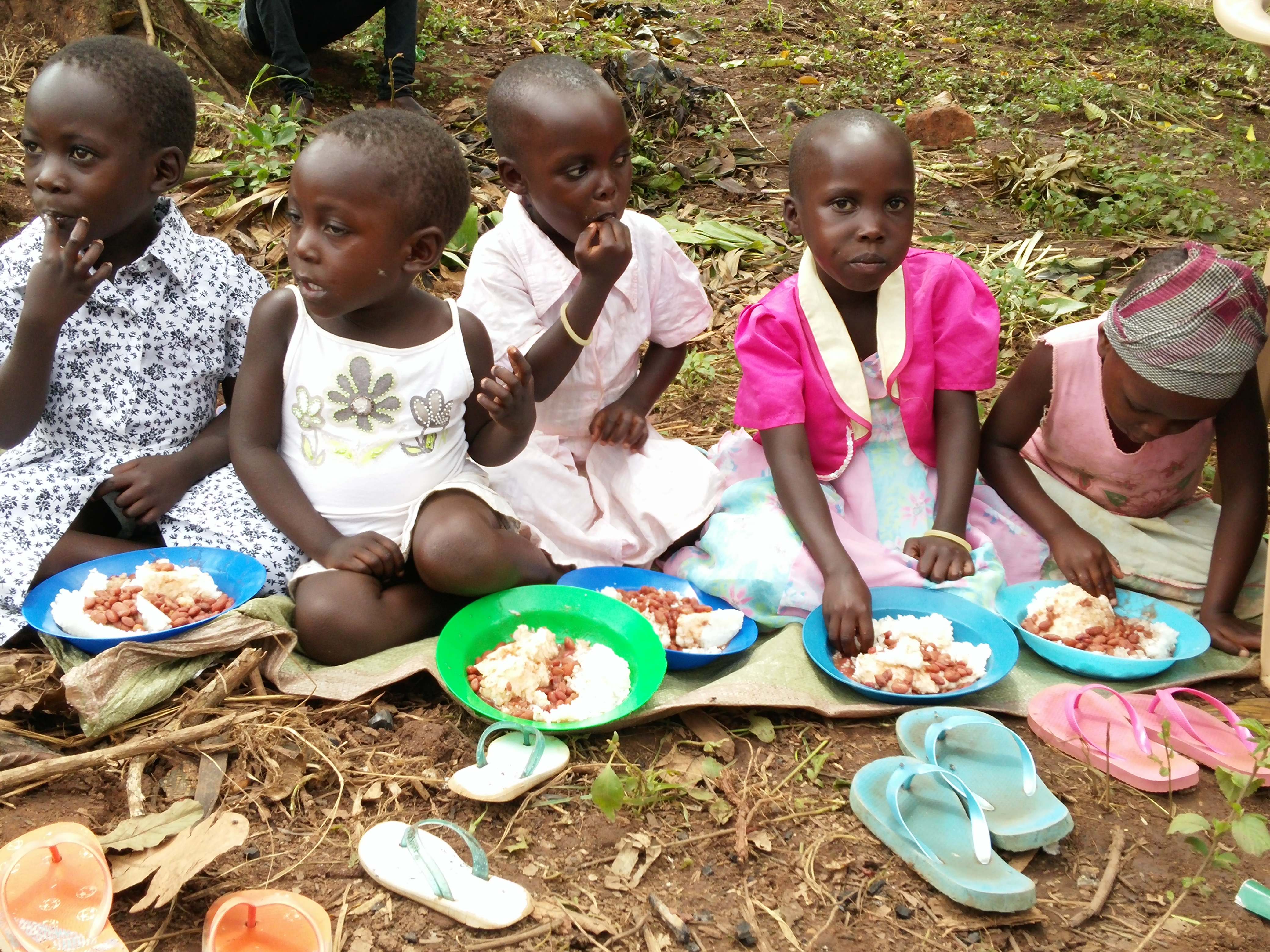 Children enjoying meals