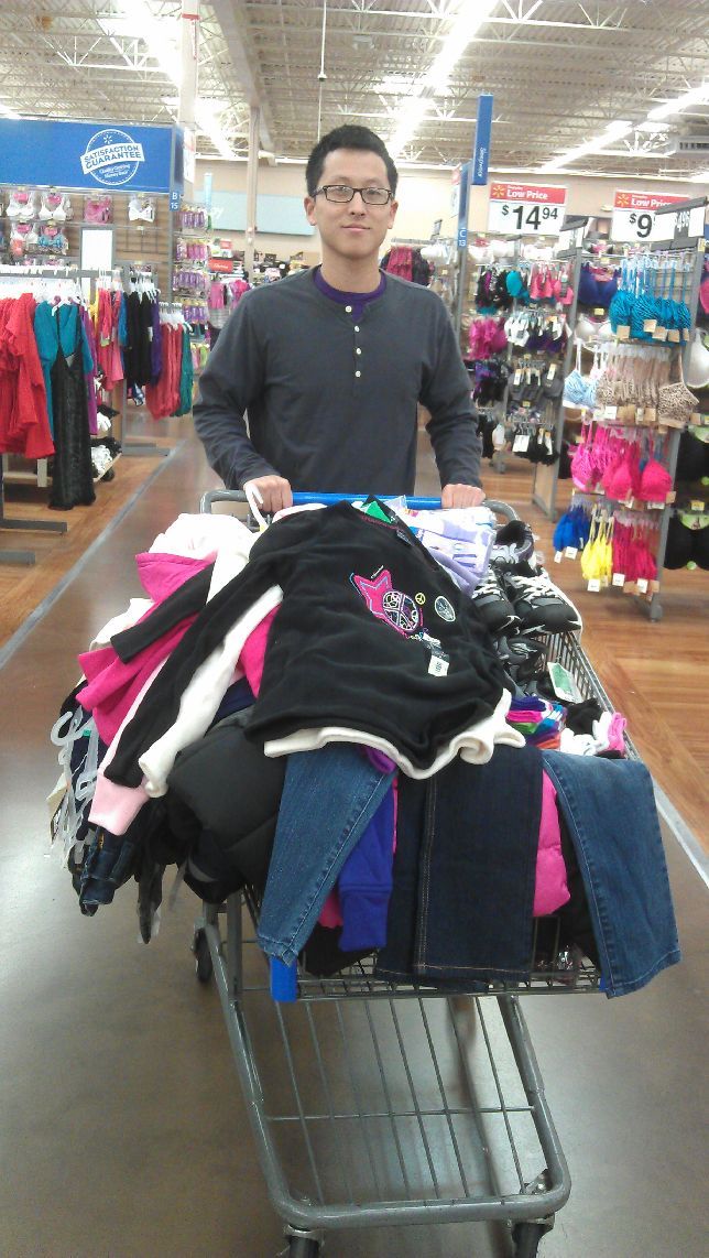 Buying clothes to be donated to local students in need